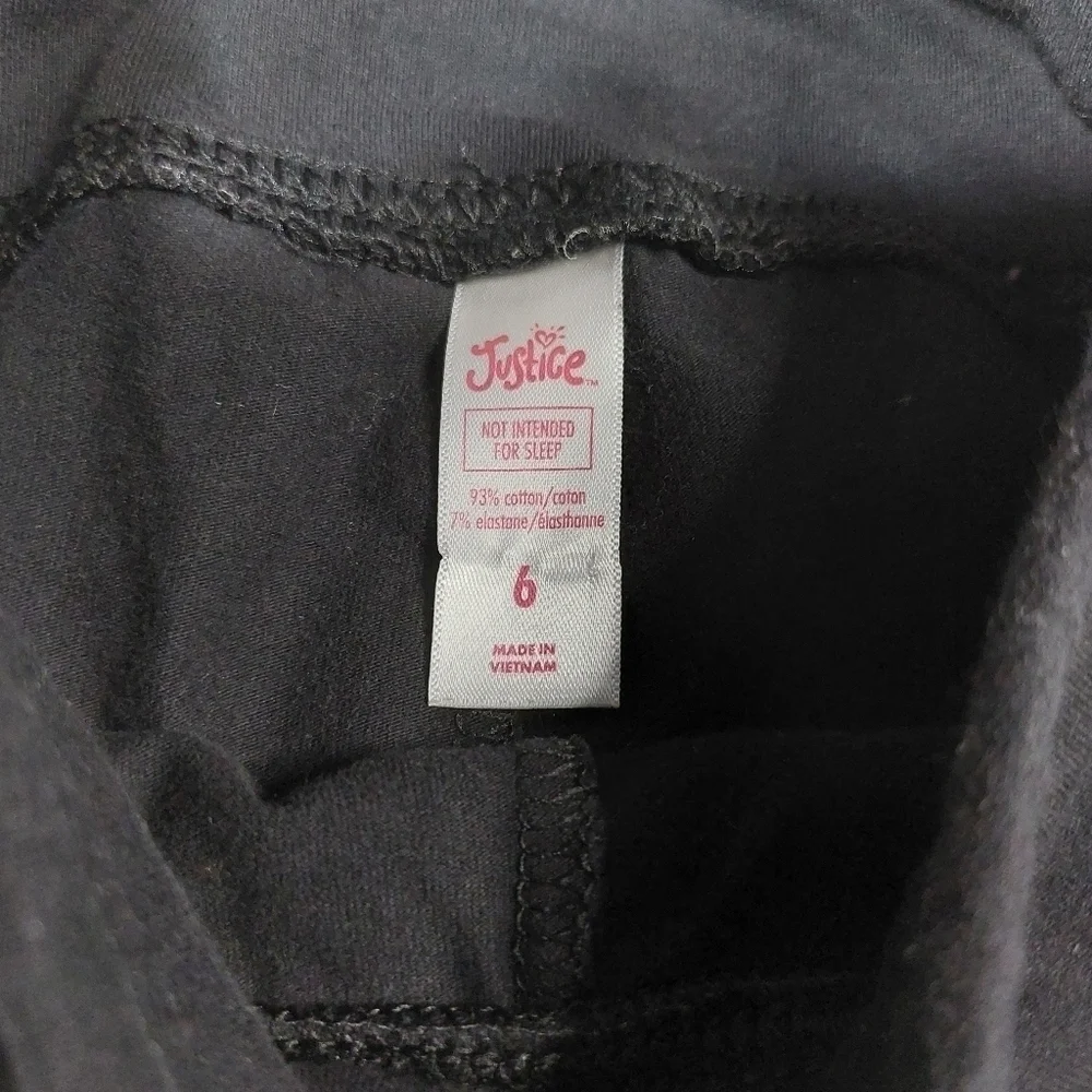Justice Black Dance Leggings Size 6